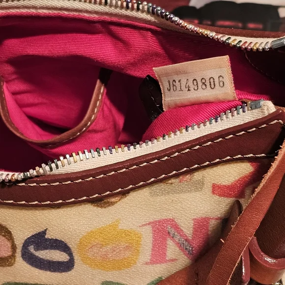Dooney& Bourke Y2K RainbowZipper Doodle Graffiti Shoulder Bag